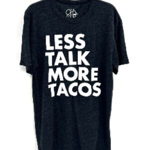 Chaser Men’s Graphic T Shirt Dark Gray Less Talk More Tacos Large